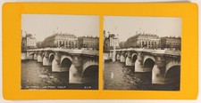 FRANCE Paris Belle Jardinière Pont Neuf, Photo Stereo Vintage Argentique ca 1900