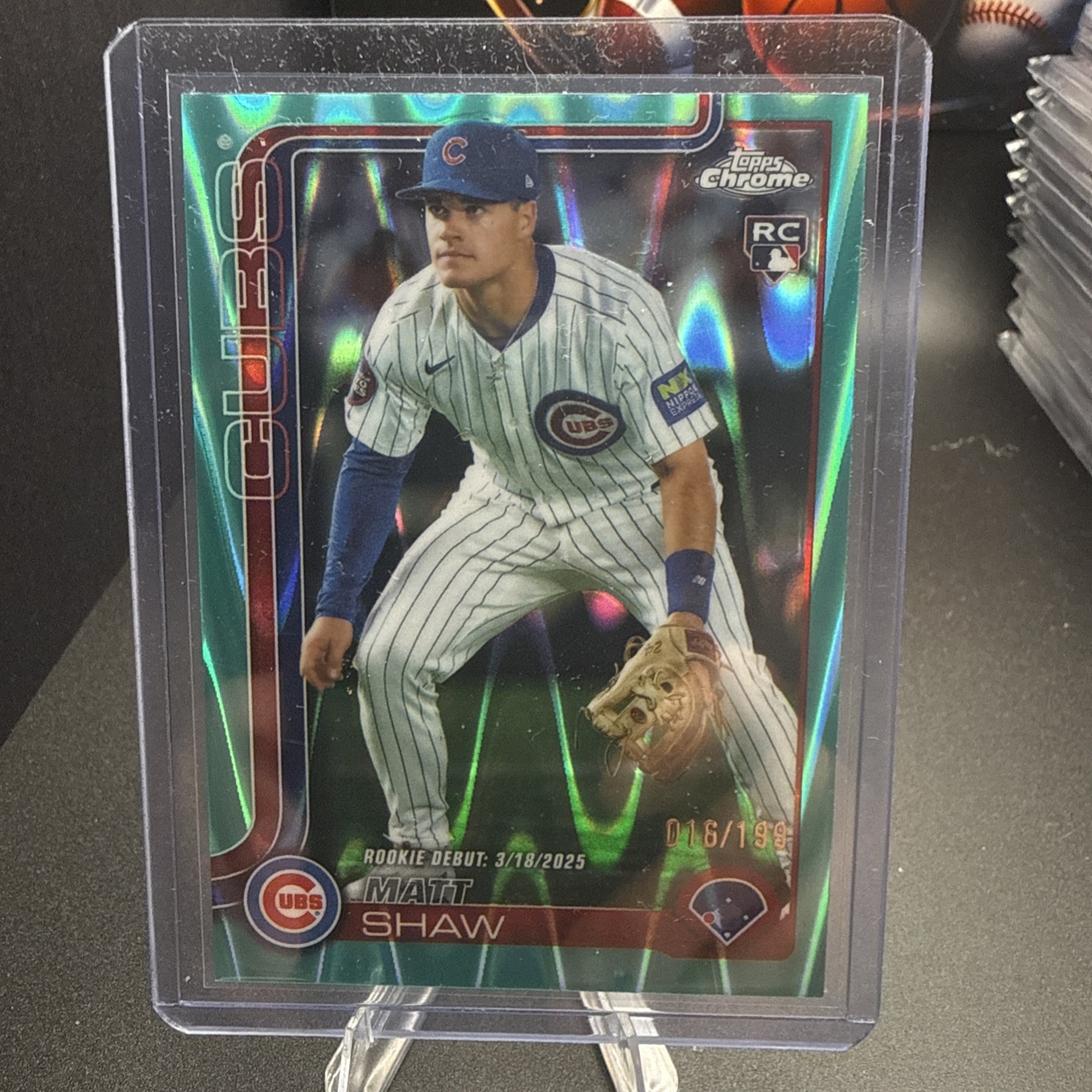 2025 Topps Chrome Update Aqua Raywave Refractor #USC135 Matt Shaw RC ROOKIE /199