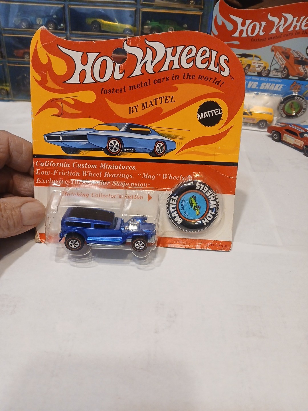 Hot Wheels Redline THE DEMON Blue Black Roof Dark Interior BLISTERPACK !!!