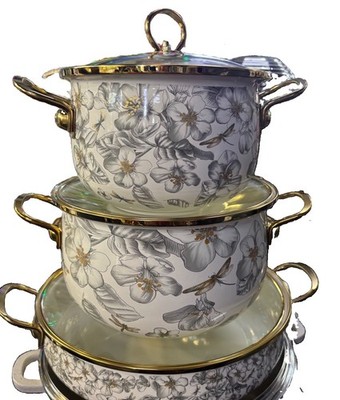 Klassische Emaille Antihaft Töpfe Set 6 Stück Set