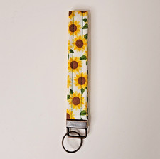 Sunflower Keychain - 100 Cotton Fabric - Short Lanyard - Wrist Lanyard fall