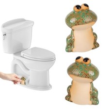 Cute Frog Ceramic Toilet bolt Covers, Tall Decorative Toilet bolt Green Frog