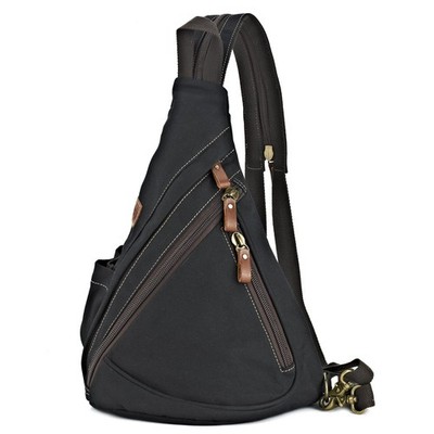 Canvas Sling Bag Crossbody Brusttasche Rucksack Schultertasche Umhängetasche ...