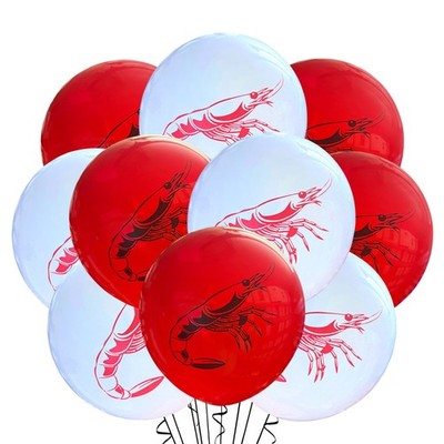 12ct Shrimp Balloon Birthday Theme Party Supply Decoration Seafood Boil Dancing