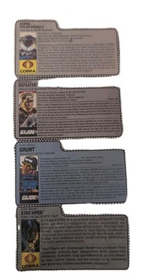Vintage GI Joe ARAH Hasbro File Card Lot of Four (4) Cut GI Joe, Cobra Card Only