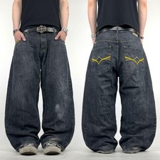 Vintage y2k grunge archive distressed baggy wide leg skater rare jeans
