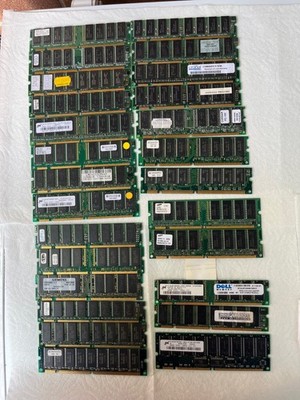 Mixed Vintage RAM Memory Lot  SDRAM DDR DIMM SO-DIMM PC100 PC133 PC2700 UNTESTED