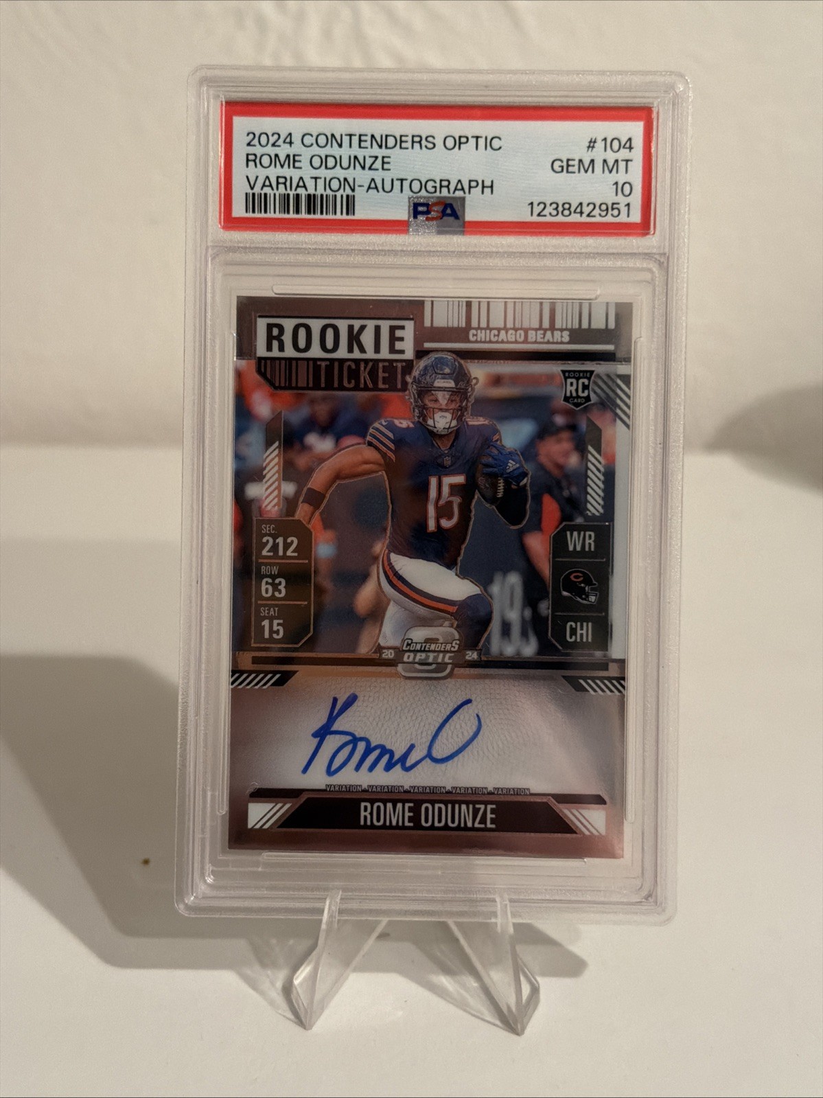 2024 Panini Contenders Optic Rome Odunze Auto PSA 10