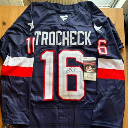 Vincent Trocheck  Signed Autographed  TEAM USA HOCKEY Jersey JSA COA