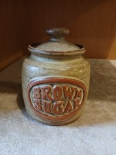 Vintage Tremar Stoneware Pottery Brown Sugar Jar Pot With Lid