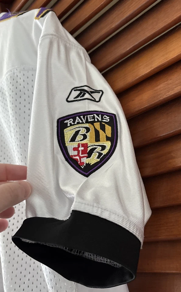 Camiseta deportiva cosida Reebok blanca para mujer Baltimore Ravens Joe Flacco #5 talla XL 14-16 Foto 4 de 4