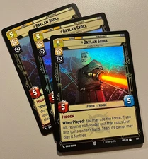 Star Wars Unlimited LOF 687 Baylon Skoll Enigmatic Master Foil x3 Play Set