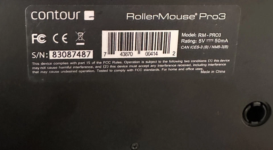 Contour Design Roller Mouse Pro 3 Ergonomic Ambidextrous Tested & Working! - Image 4 of 4