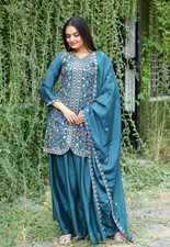 Designer Indian Pakistani top plazzo Bollywood Dress Party Wear Suit wedding