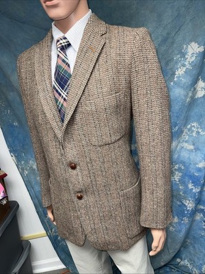 ジャケット・アウター vintage harris tweed jacket Vintage 1950s Harris Tweed Men's Sport Coat Jacket Brown 2 Button