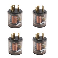 4 pcs 12V 3 Pin Electronic LED Flasher Relay Round Heavy Duty Electronic Turn Si