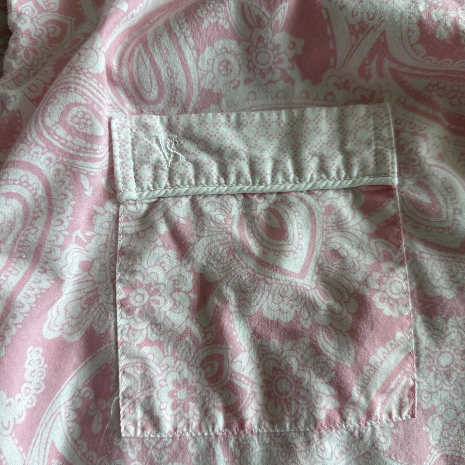 Victoria's Secret Conjunto Pijama Rosa Blanco Estampado Paisley Talla Grande 100% Algodón Foto 4 de 4