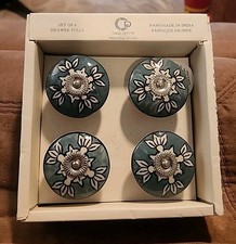 Casa Decor 4 Drawer Cabinet Knobs Set Blue Si...