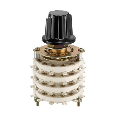 uxcell 4P8T 4 Pole 8 Position 4 Deck Band Channel Rotary 4P8T+K18-1, Black