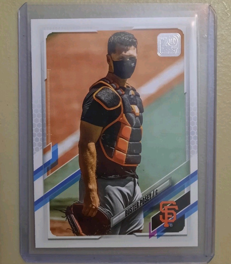 2021 Topps Baseball 301 Buster Posey Photo Variation SP Mask
