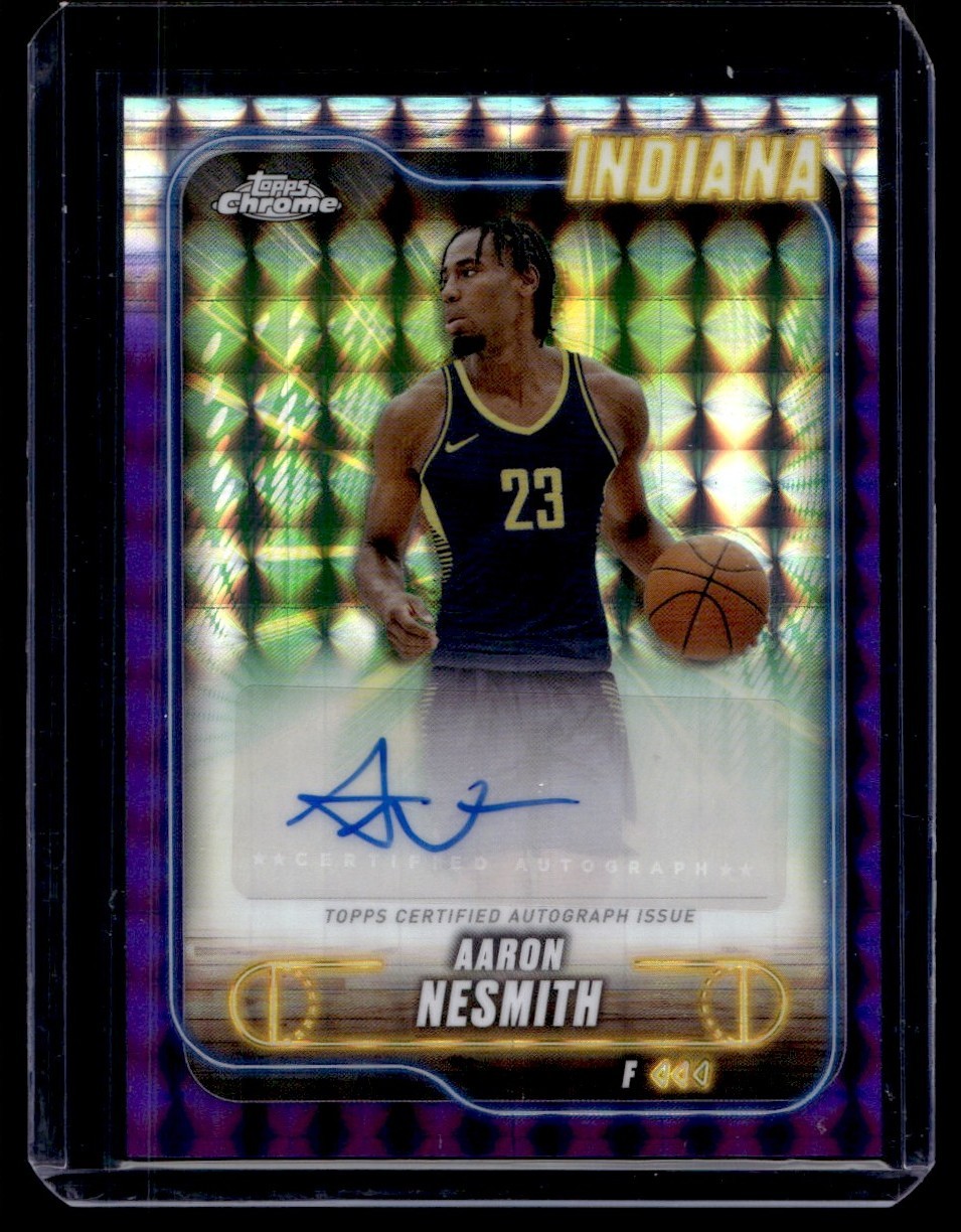 2024-25 Topps Chrome Purple Geometric Aaron Nesmith Auto Indiana Pacers #TCA-ANE
