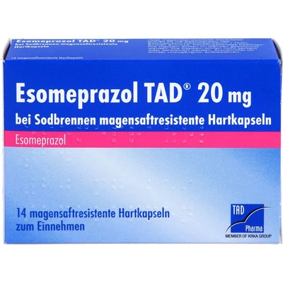 TAD PHARMA GMBH ESOMEPRAZOL TAD 20 mg bei Sodbrennen msr.Hartkaps. 14 St PZN10963389