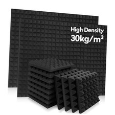 36 Pack Acoustic Panels Pyramid Sound Proof 12 x 12 x 2 Inches 36 Pack-30kg/m3