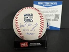 Zach McKinstry Dodgers Signed 2020 World Series Baseball BECKETT Imperfect