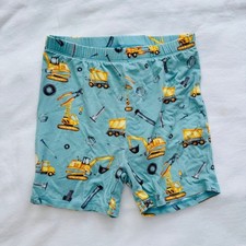 Posh Peanut Bamboo Teal Construction Print Pajama Shorts Boys Size 7Y