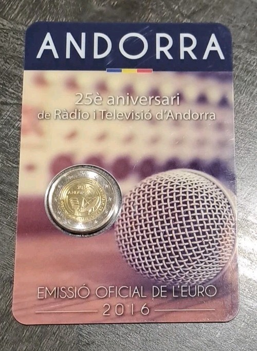2 Euro ANDORRE 2016 'Radio et Télévision'