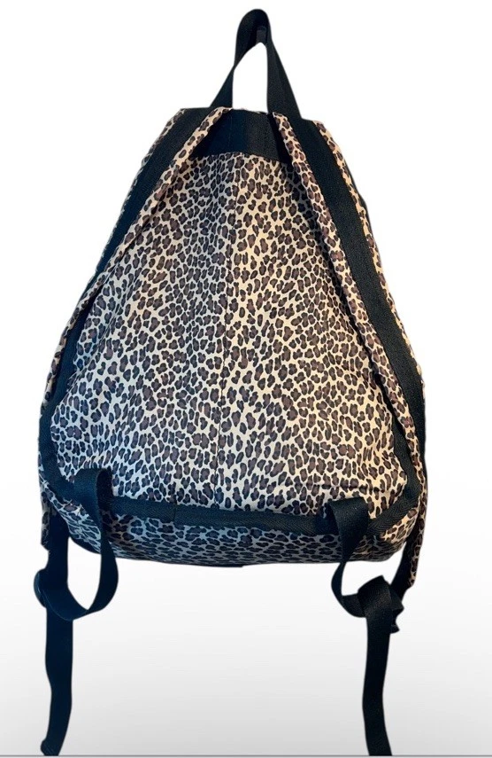 Le sportsac LEOPARD BACKPACK BLACK BROWN ANIMAL PRINT CHEETAH EVERYDAY TRAVEL - Image 3 of 4