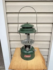 5 77 Coleman Lantern Model 220J Gas Camping Green Dual Mantel Parts No Globe