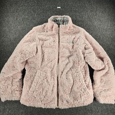 The North Face Girls Reversible Mossbud Swirl Jacket L 14/16 Pink Gray Digital