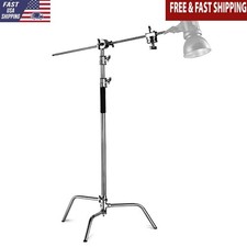 Stainless Steel Heavy Duty C Stand W/ Boom Arm 10.5ft Max Height Photography New