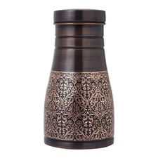 Pure Copper Bedside Carafe For Ayurveda Health Benefits - Capacity - 1 Liter ...
