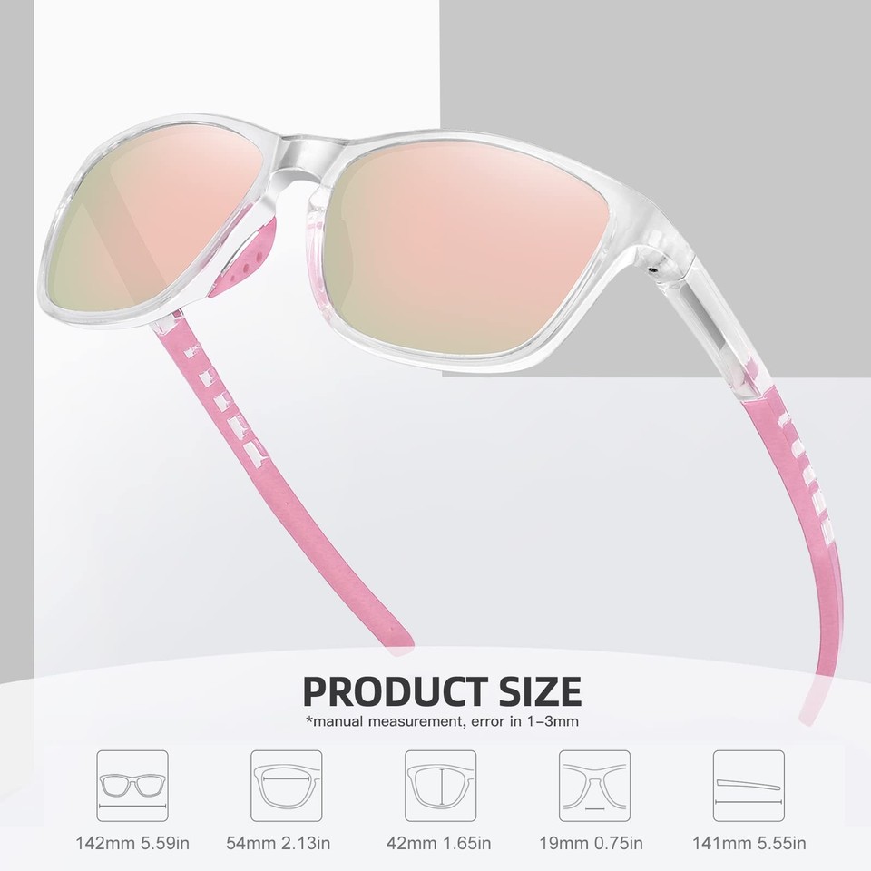 MEETSUN Polarized Sports Sunglasses For Men & Women – UV400 Protection, Clear Gray Frame With Blue Mirror Lens For Driving, Fishing - View #9