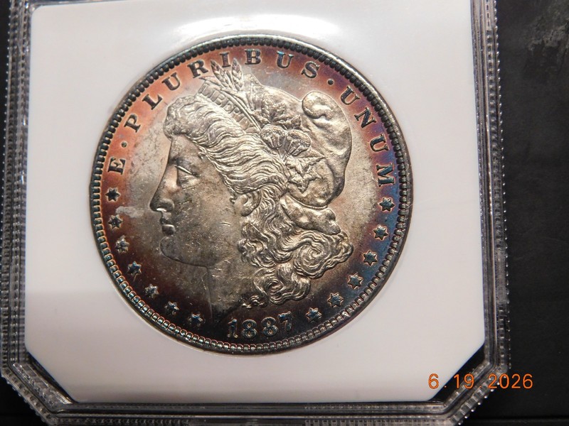 1887 Morgan Silver Dollar MS65+ RIM TONED Gem Uncirculated Toned