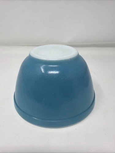 Vintage Pyrex Primary Blue 401 Small Nesting Mixing Bowl 1.5 Pint Glass #2