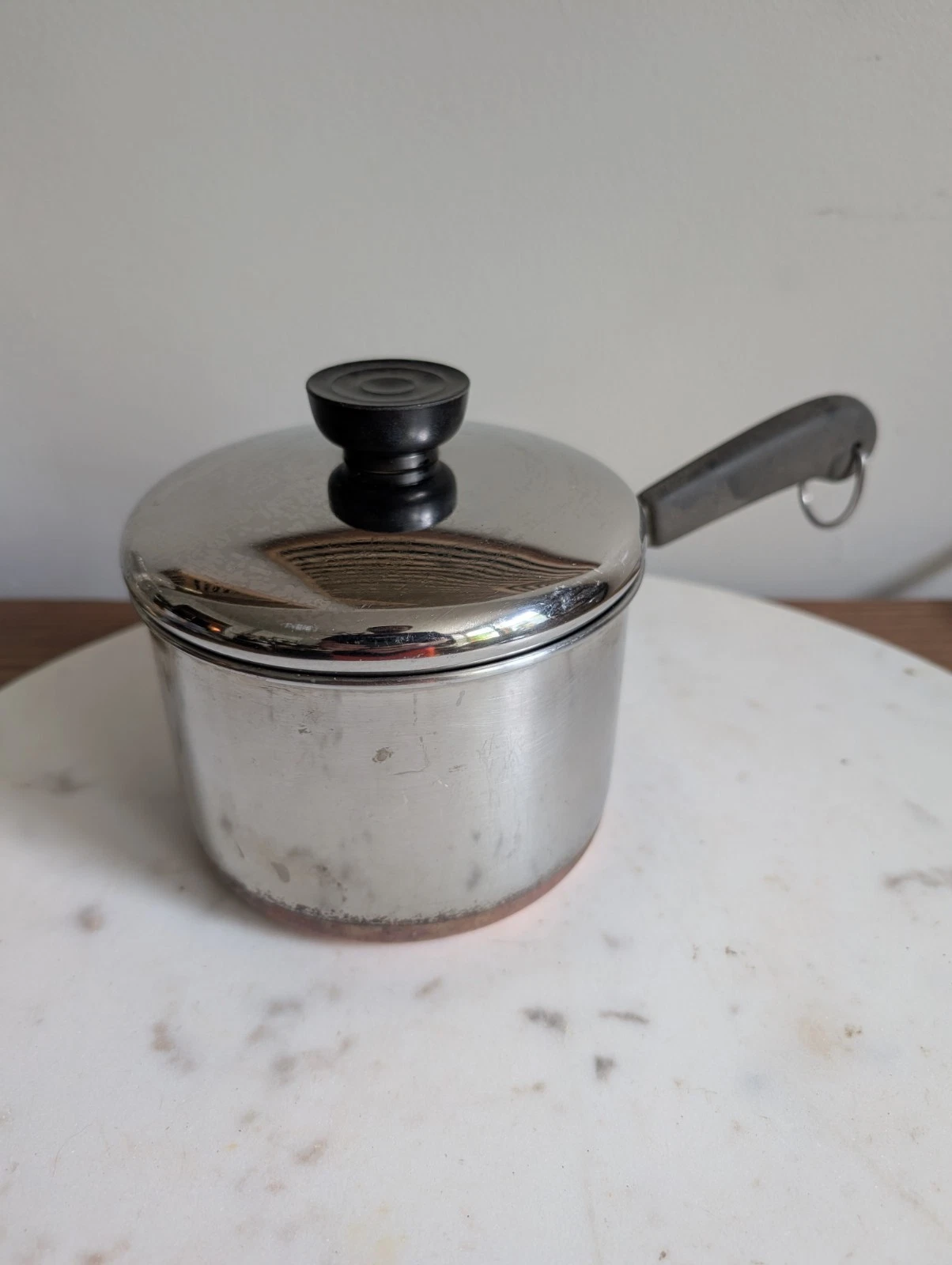 Vintage Revere Ware 1.5 Qt Saucepan Copper Bottom Rome NY With Lid
