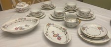 Vintage Phoenix China Tea Set Lot Czechoslovakia Floral 24 Piece 