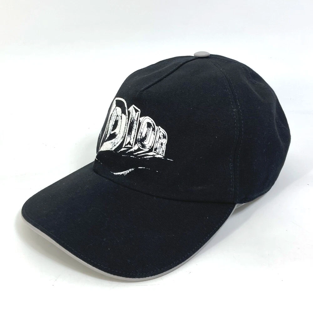 Casquette de chapeau imprimé logo Dior 243C904I4511 casquette de baseball coton noir