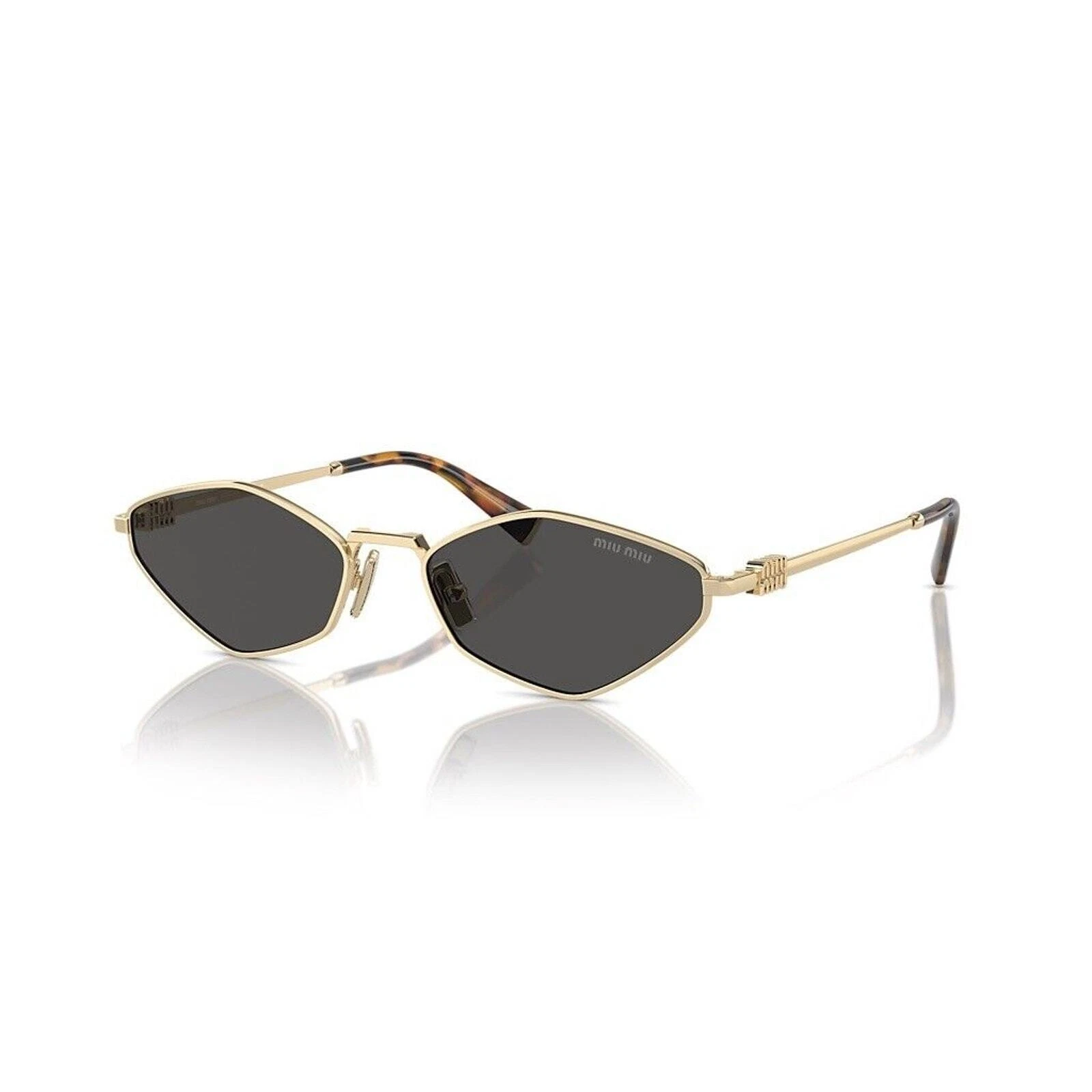 Miu Miu — MIU MIU MU 56ZS ZVN5S0 Gold Dark Grey Lens Women Sunglasses AUTHENTIC