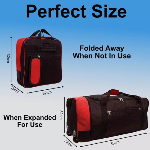Travel Holdall On Wheels Bag Large Wheeled Suitcase 32" Holdall Luggage Folding - Picture 35 of 36