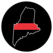 First Responder Thin Red Line Maine Firefighter Bumper Sticker Military Decal 5"