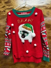 Women "33 Degrees" BAAH! Humbug" Christmas Sweater. Size  Size Small