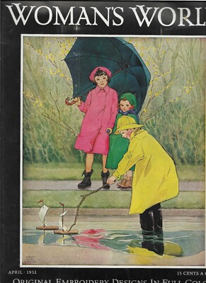 WOMAN'S WORLD April 1932 GREATEST CHARITY BALANCING THE BUDGET beautiful ads 