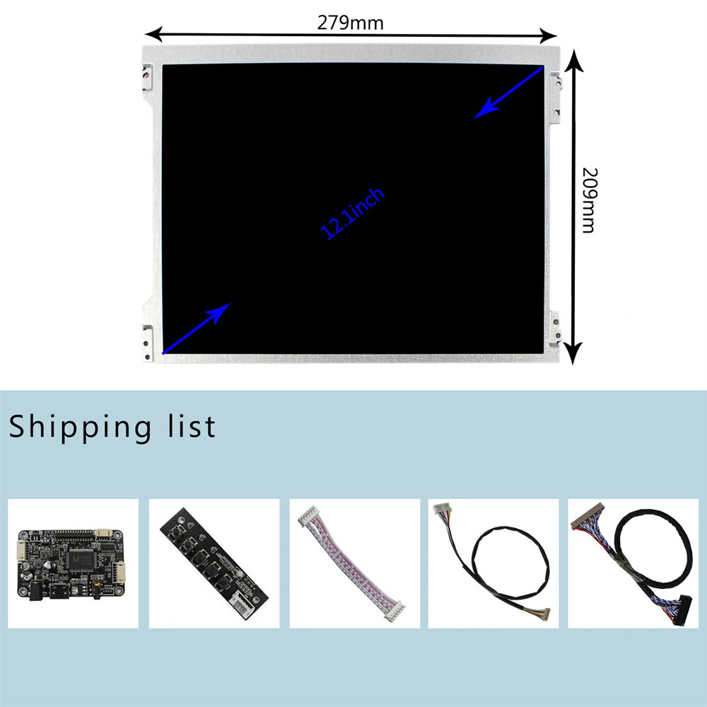 HD VGA AV LCD Controller Board With 12.1" 1024x768 LED Backlight LCD