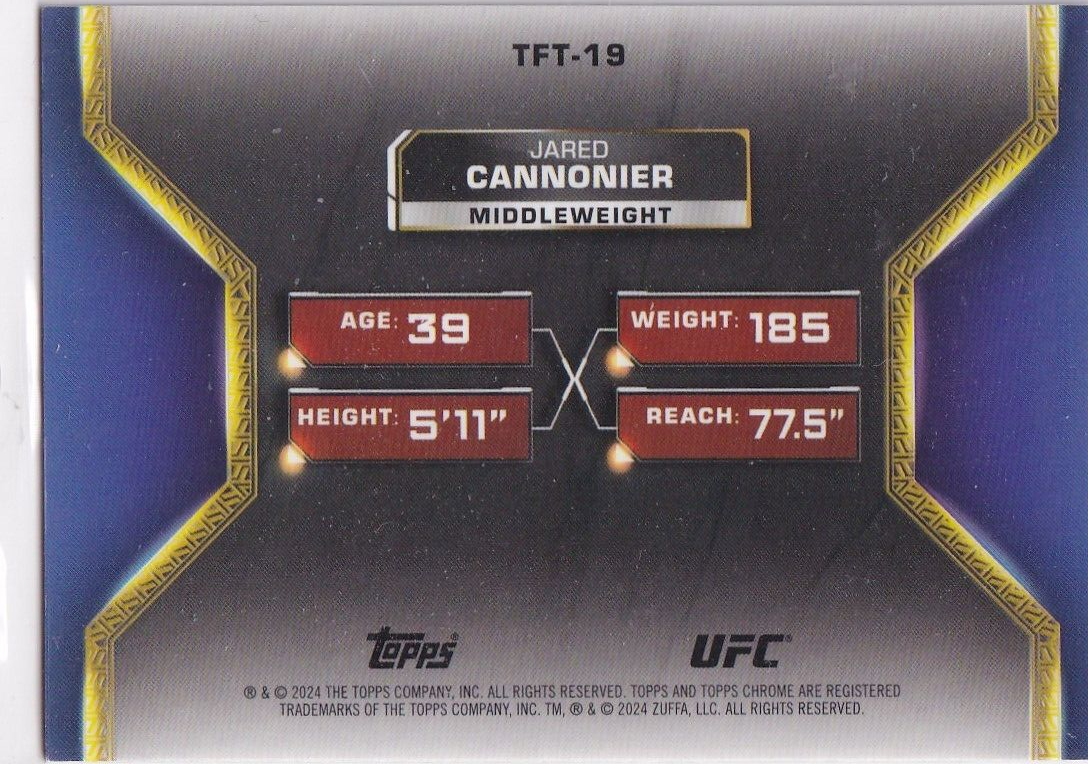 Panini UFC Topps Chrome 2024 No TFT-19 Jared Cannonier Tale of the