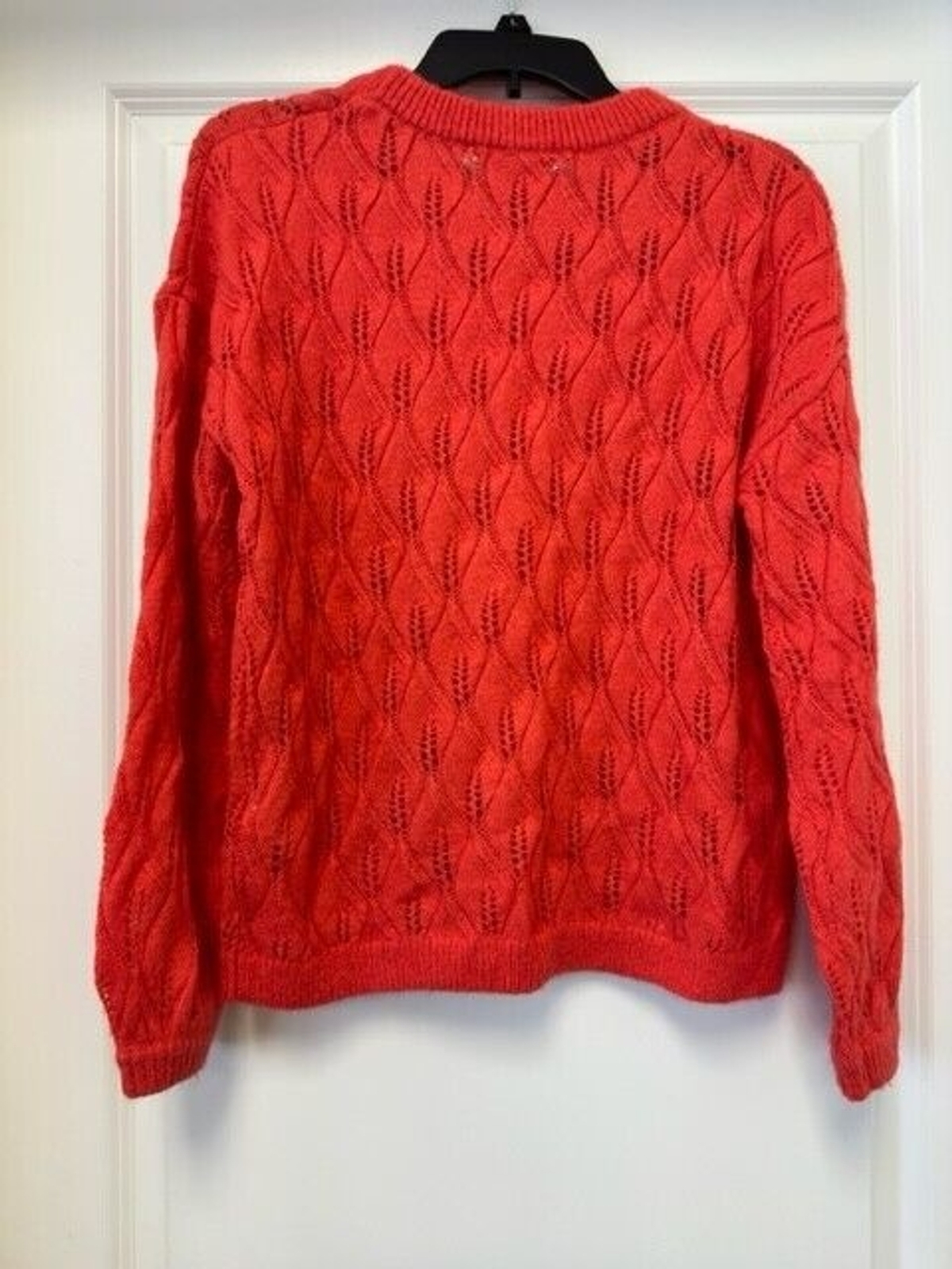 Boden Womens Loose Knit Orange Crochet Sweater Size… Gem