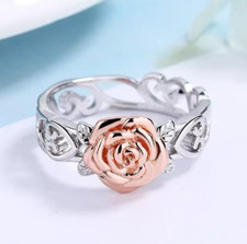 925 Silver plated Beautiful Ring For Valentine Gift Filigree Flower Pattern Ring